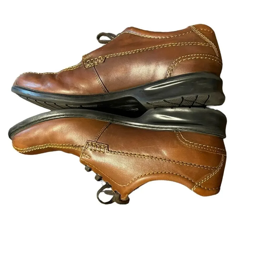 Clarks Mens Brown Leather Colson Over Oxford Dress Casual Sz 12